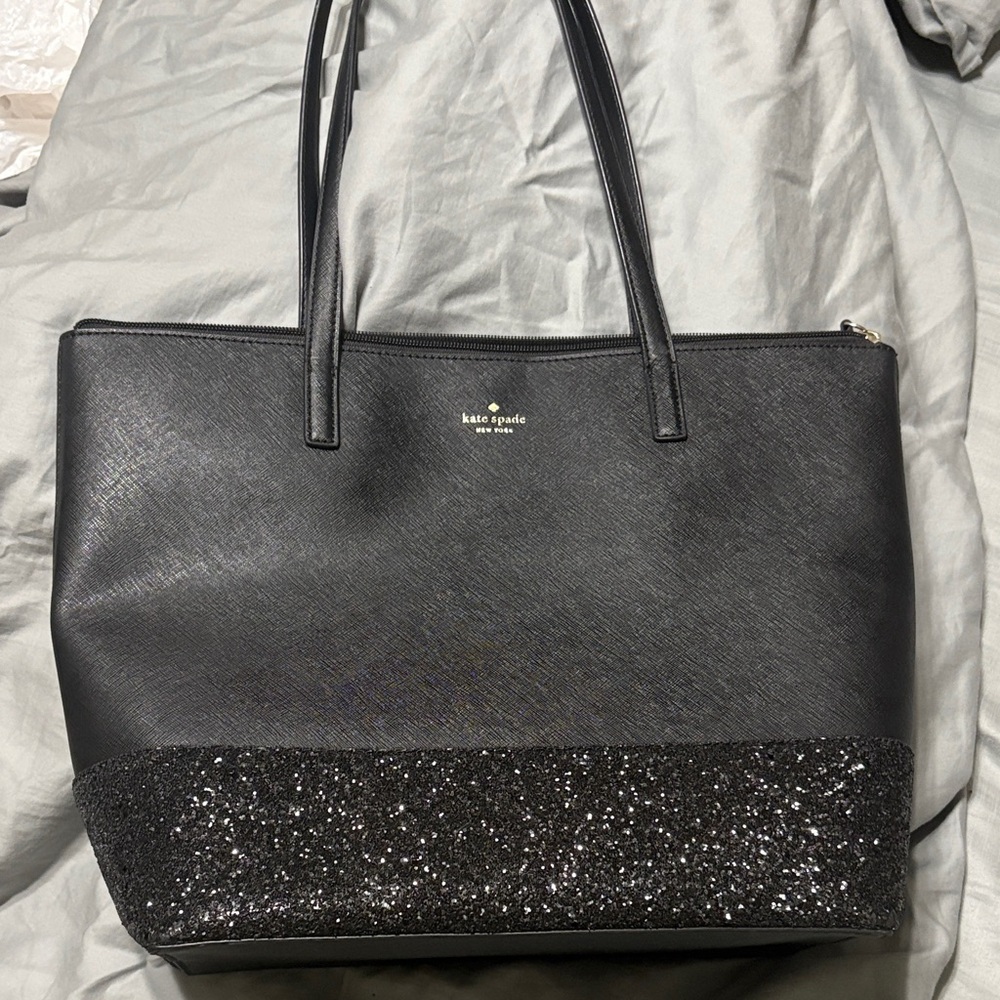 Kate Spade Black Glitter Tote